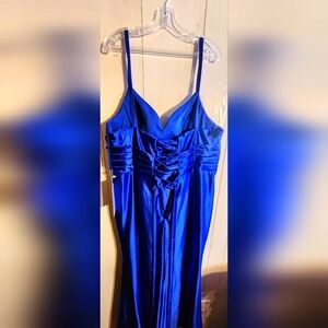 Athena Blue Ruched Sweetheart Babydoll Dress